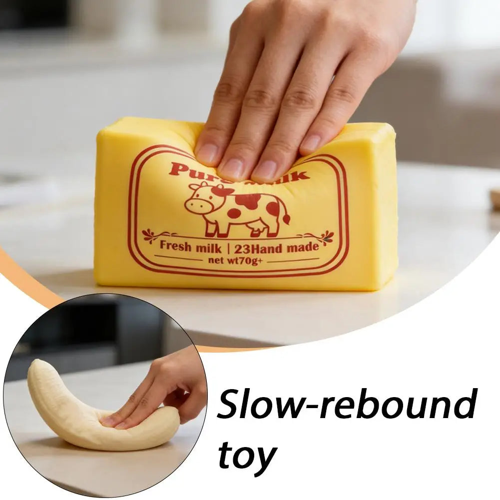 Butter Squishy Tabas Squishy Toys Anti Stress Squeeze Toy Butter Chocolate Fidget Toy Soft Sensory Food Squishies Toy Gift
