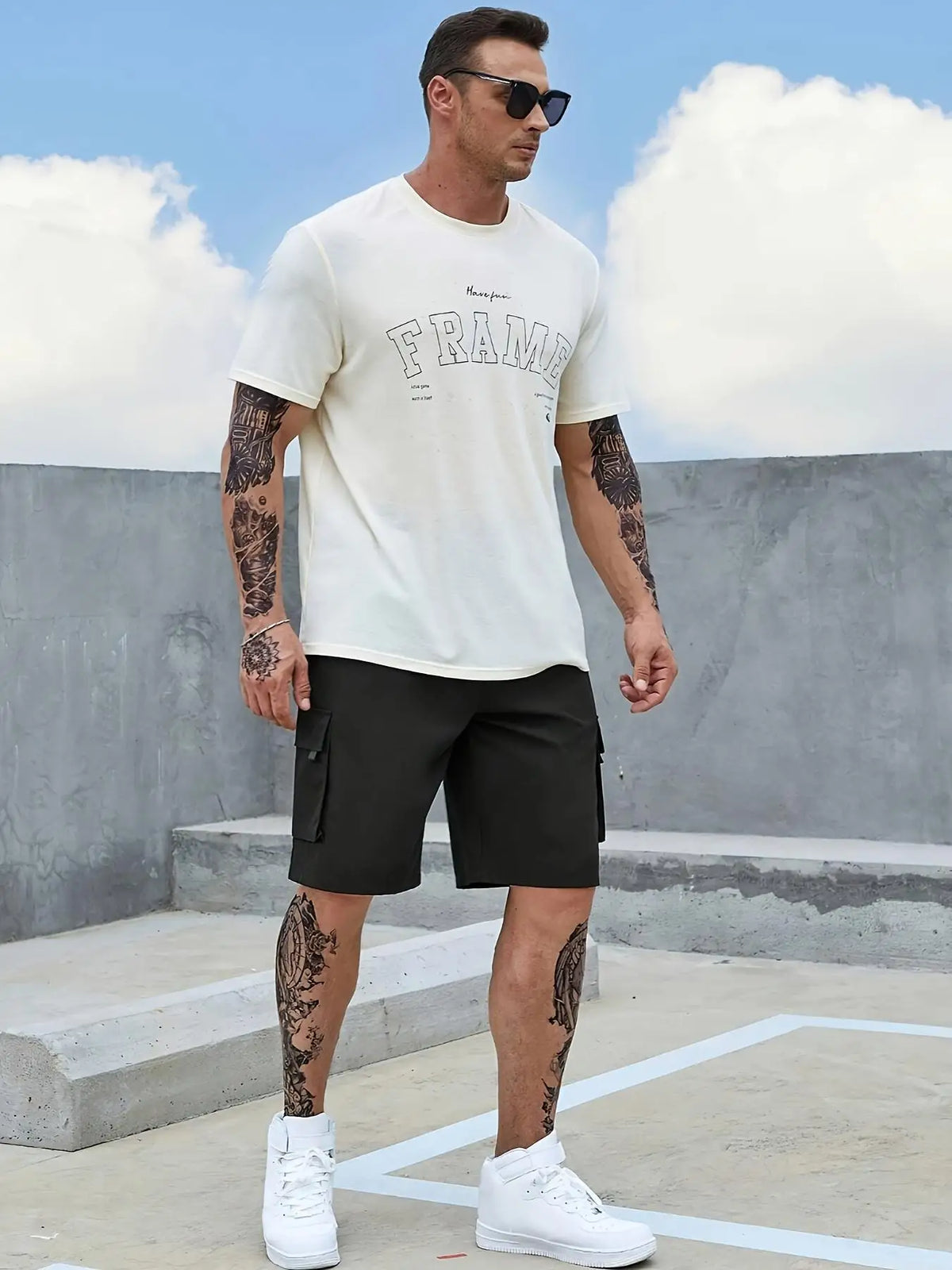 Men's Plain Regular Style Cargo Shorts with Adjustable Drawstrings and Zippers, Casual Shorts, Suitable for Summer Basketball and Beach Vacation, Daily Travel, Fitness and Other Scenes