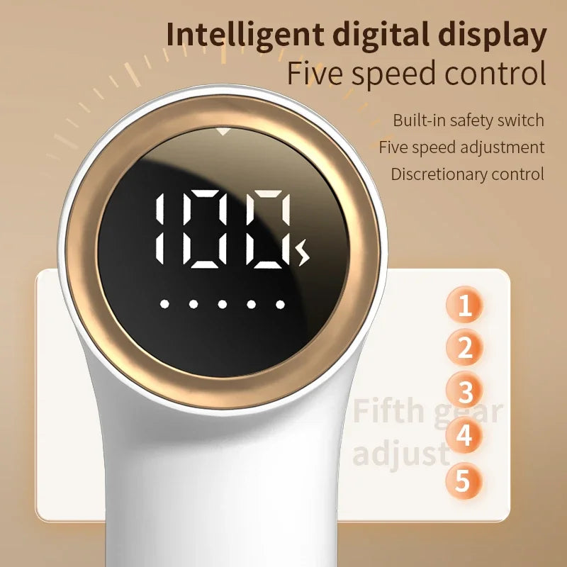 USB Charging Mini Electric Lint Remover Intelligent Digital Display Hairball Trimmer Portable For Sweaters Sofas 5 Gear Shaver