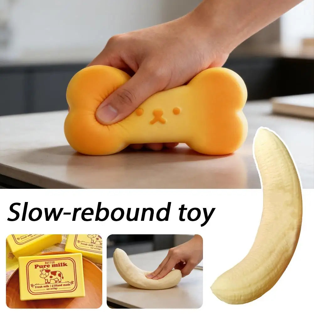 Butter Squishy Tabas Squishy Toys Anti Stress Squeeze Toy Butter Chocolate Fidget Toy Soft Sensory Food Squishies Toy Gift