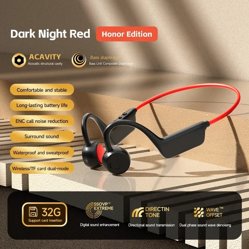 Bone Conduction Headphones Wireless IPX8 Waterproof Swimming Sports Headset Bluetooth 5.4 With Mic For Exercise Fitness 2026