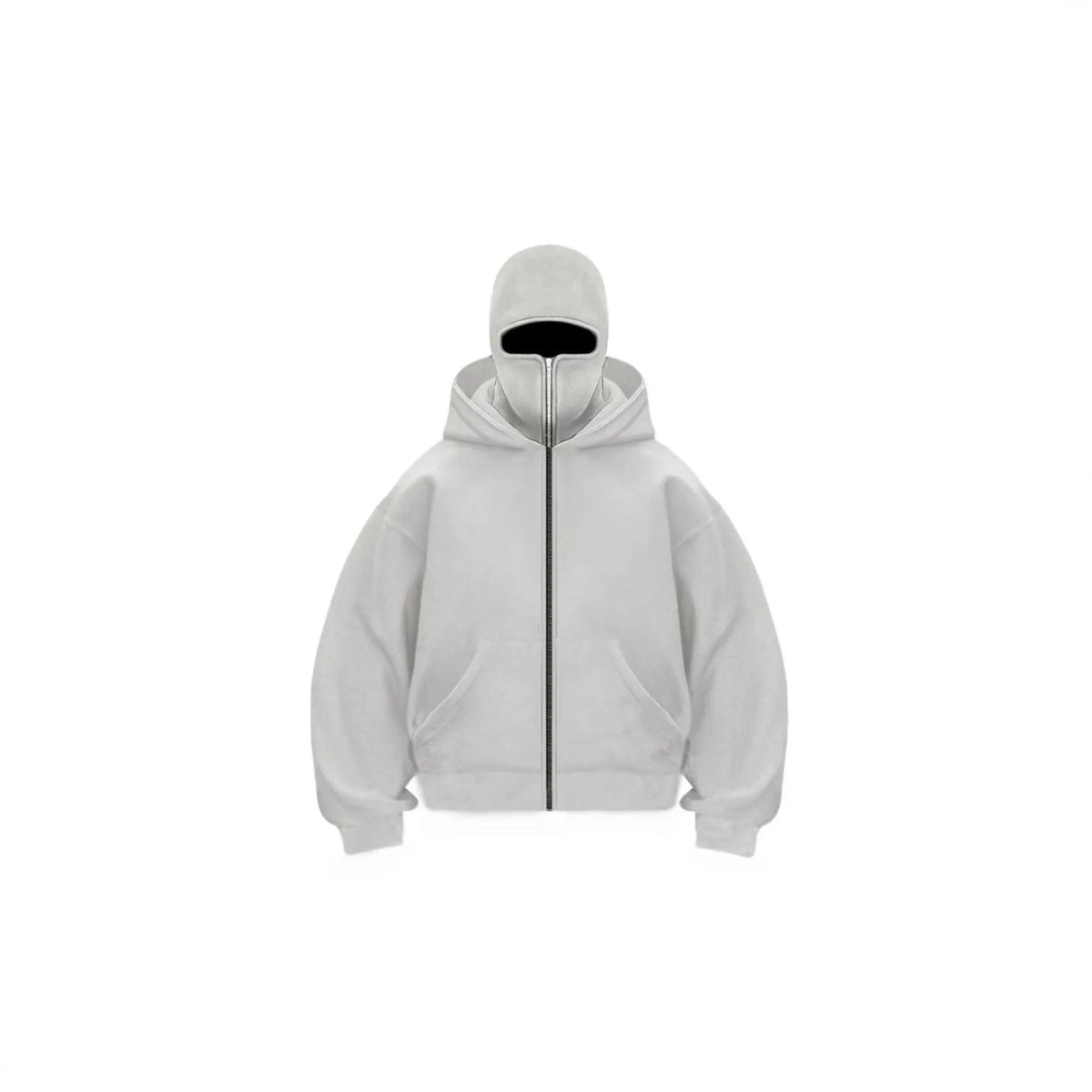 2025 Autumn Men Balaclava Y2K Gothic Harajuku Winter New Item Double Hooded Sweatshirt Men's Hooded Mask Zipper Sportswear Women